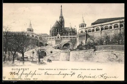 AK Budapest, Mátyás templom az új bástyával, Mathias-Kirche mit neuer Bastei