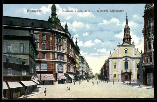 AK Budapest, Kossuth Lajos-utcza, Kossuth Lajosgasse