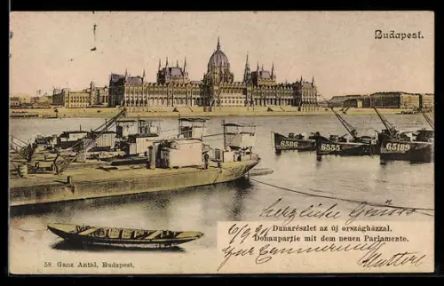 AK Budapest, Donaupartie mit dem neuen Parlament