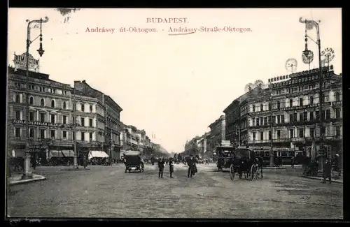 AK Budapest, Andrássy-Strasse-Oktogon