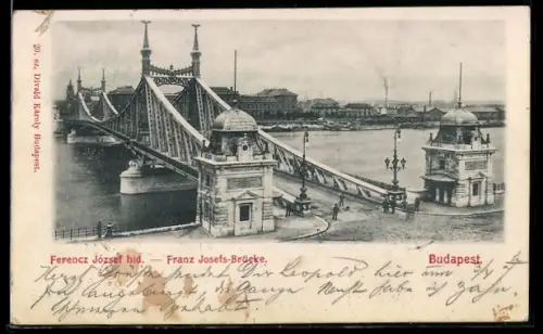 AK Budapest, Auffahrt zur Franz-Josefs-Brücke