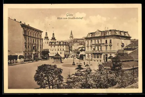 AK Glatz, Blick vom Stadtbahnhof