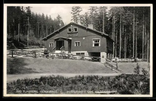 AK Bad Flinsberg /Isergebirge, Restaurant und Café Waldbaude