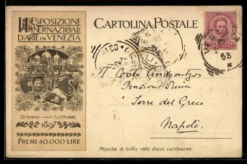AK Venezia, Esposizione Internazionale d`Arte 1897