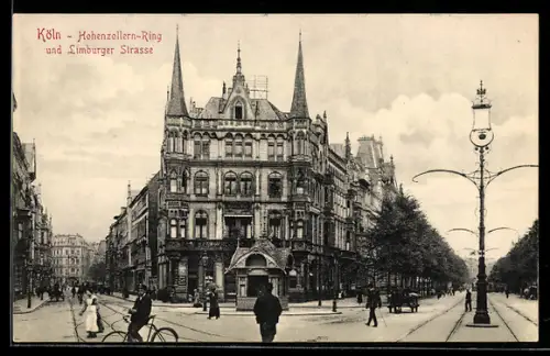 AK Köln-Neustadt, Hohenzollern-Ring und Limburger Strasse mit Passanten