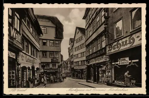 AK Alt-Kassel, Marktgasse mit Grimms Märchenhaus