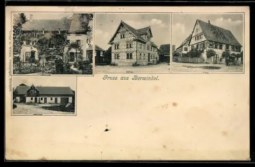 AK Berwinkel, Pension von Fr. Fritz, Waschhaus, Haus von I. Baumann