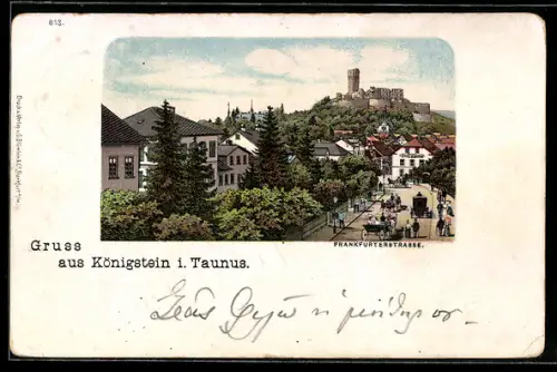 AK Königstein i. Taunus, Blick in die Frankfurterstrasse