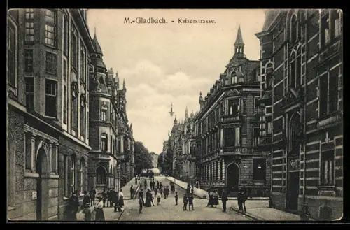 AK Mönchengladbach, Kaiserstrasse im Zentrum