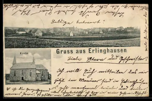 AK Erlinghausen, Teilansicht, Kirche