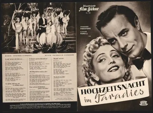 Filmprogramm IFB Nr. 931, Hochzeitsnacht im Paradies, Johannes Heesters, Claude Farell, Regie: Géza von Bolváry