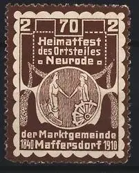 Reklamemarke Maffersdorf, Heimatfest des Ortsteiles Neurode 1910