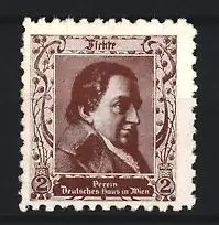 Reklamemarke Wien, Portrait Fichte, Verein Deutsches Haus in Wien