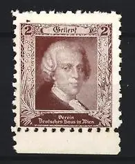 Reklamemarke Wien, Verein Deutsches Haus, Gellert-Porträt