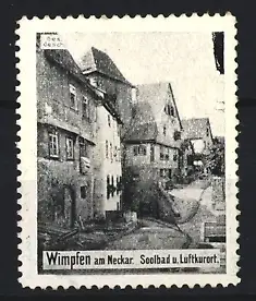 Reklamemarke Wimpfen am Neckar, Solbad u. Luftkurort, Ortspartie