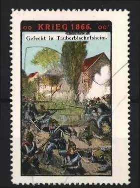 Reklamemarke Tauberbischofsheim, Krieg 1866, Gefechtsszene
