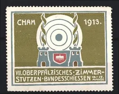 Reklamemarke Cham, VII. Oberpfälzisches Zimmerstutzen Bundesschiessen 1913, Zielscheibe