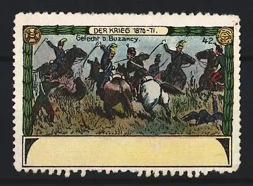 Reklamemarke Deutsch-Französischer Krieg 1870-71, Gefecht bei Buzancy, Kavallerieangriff