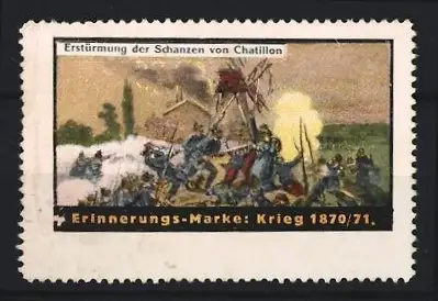 Reklamemarke Chatillon, Erstürmung der Schanzen, Krieg 1870/71