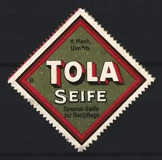 Reklamemarke Ulm, TOLA Seife H. Mack