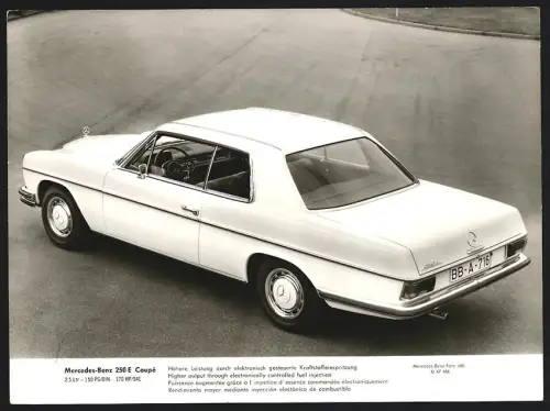 Fotografie Auto Mercedes Benz 250 E Coupe, Kfz mit Kennzeichen Böblingen, Werkfoto