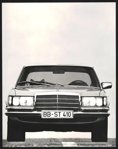Fotografie Auto Mercedes Benz S-Klasse, Front der Luxus-Limousine mit Kennzeichen Böblingen, Werkfoto