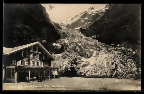 AK Grindelwald, Oberer Grindelwaldgletscher, Hotel Wetterhorn