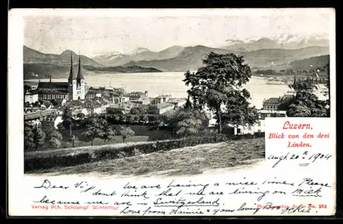 AK Luzern, Blick von den drei Linden