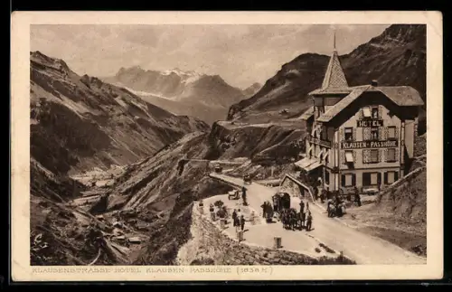 AK Klausenpass, Hotel Klausen-Passhöhe und Passstrasse