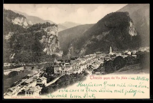 AK Thusis, Blick gegen die Via Mala