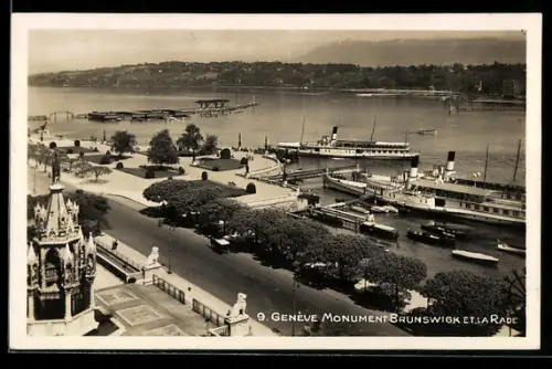 AK Genève, Monument Brunswigk et la Rade