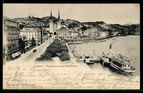 AK Luzern, Promenade und Hofkirche