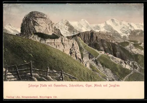 AK Schynige Platte, Gummihorn, Schreckhorn, Eiger, Mönch und Jungfrau