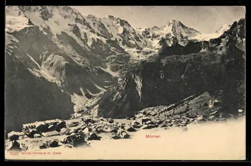AK Mürren, Dorf mit Bergkulisse und Gletschern