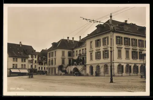 AK Aarau, Regierungsgebäude, Restaurant Rathskeller, Spanische Weinhalle, Geschäft Singer Nähmaschinen