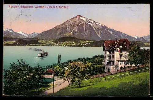 AK Gunten /Berner-Oberland, Pension Elisabeth