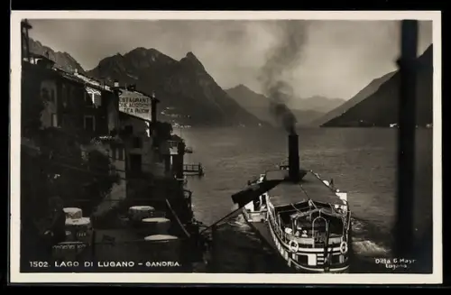 AK Gandria /Lago di Lugano, Panorama mit Restaurant