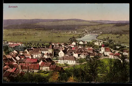 AK Zurzach, Ortsansicht mit Fluss