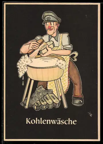Künstler-AK sign. H. Moritz: Kohlenwäsche, Bergbau