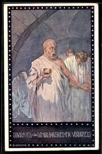 Künstler-AK Ernst Kutzer: Im Zeichen der Religion, Sokrates mit Schierlingsbecher
