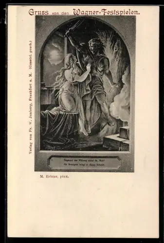 AK Bayreuth, Wagner Festspiele, Siegmund mit dem Schwert der Nothung