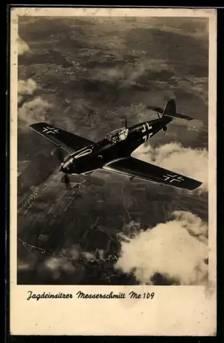 AK Jagdeinsitzer Messerschmitt Me 109 im Fluge, 