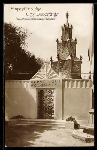 AK Paris, Exposition des Arts décoratifs 1925, Pavillon de la République Polonaise