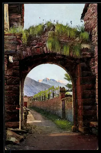 Künstler-AK Photochromie Nr. 3251: Ascona, Lago die Maggiore, Altes Steintor