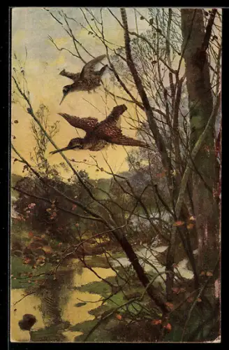 Künstler-AK Imita / A.S.-M. Leipzig Nr. 550, Schnepfenstrich