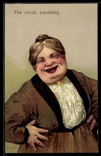 AK La Joviale Belle-Mere, lachende Frau