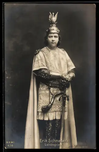 AK Erik Schmedes als Lohengrin, Portrait