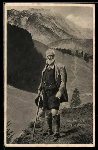 AK Watzmann, König Ludwig III. von Bayern als Wanderer im Berchtesgadener Land