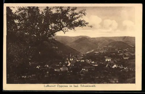 AK Oppenau im bad. Schwarzwald, Panoramaansicht des Ortes