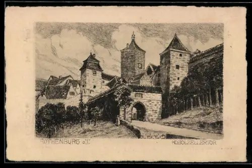 AK Rothenburg o. T., Kobolzeller Tor